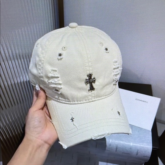Chrome Hearts Accessories - Chrome hearts white Baseball cap
